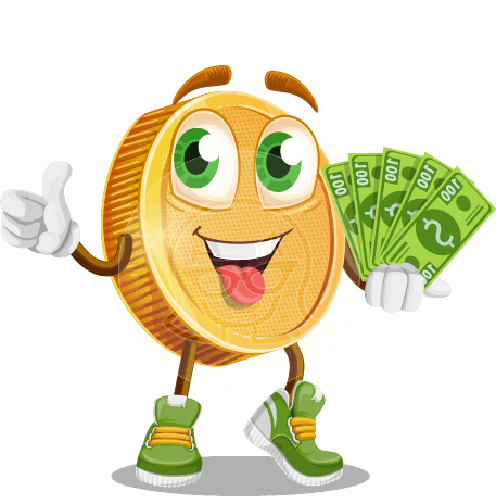 Cartoon Coin Vector Character